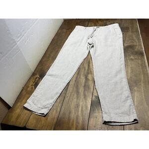 Porter & Ash Pants Mens Size 34 Beige Pleated Linen Blend Drawstring Tapered $88